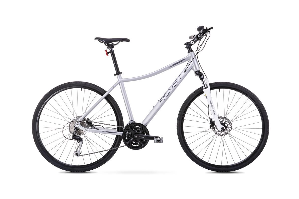Bicicleta de trekking pentru femei Romet Orkan 4 D Argintiu/Violet 2023