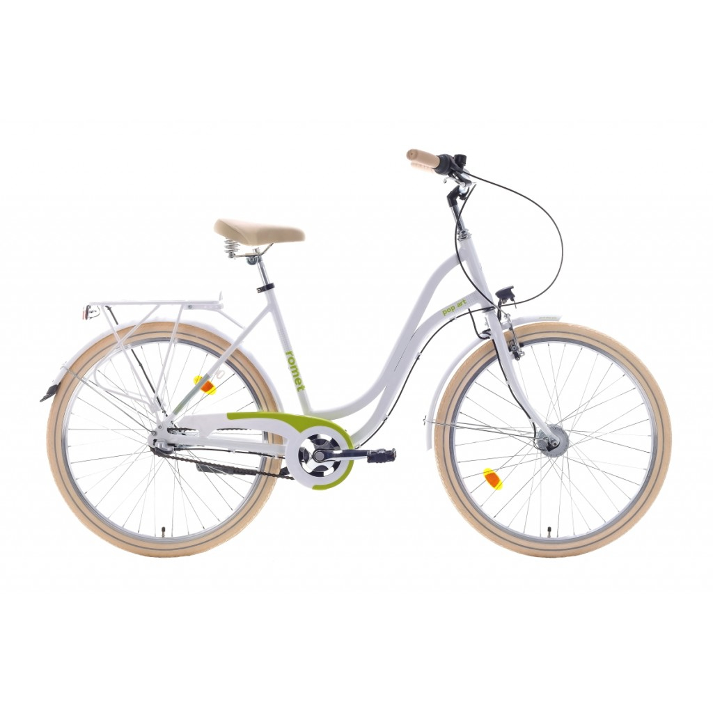 Bicicleta de oras pentru femei Romet Pop Art 26 Standard Alb/Verde 2021