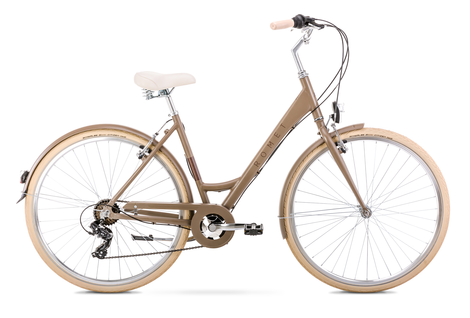Bicicleta de oras pentru femei Romet Sonata 26 Eco Bej Sampanie 2022 biciclop.eu imagine noua
