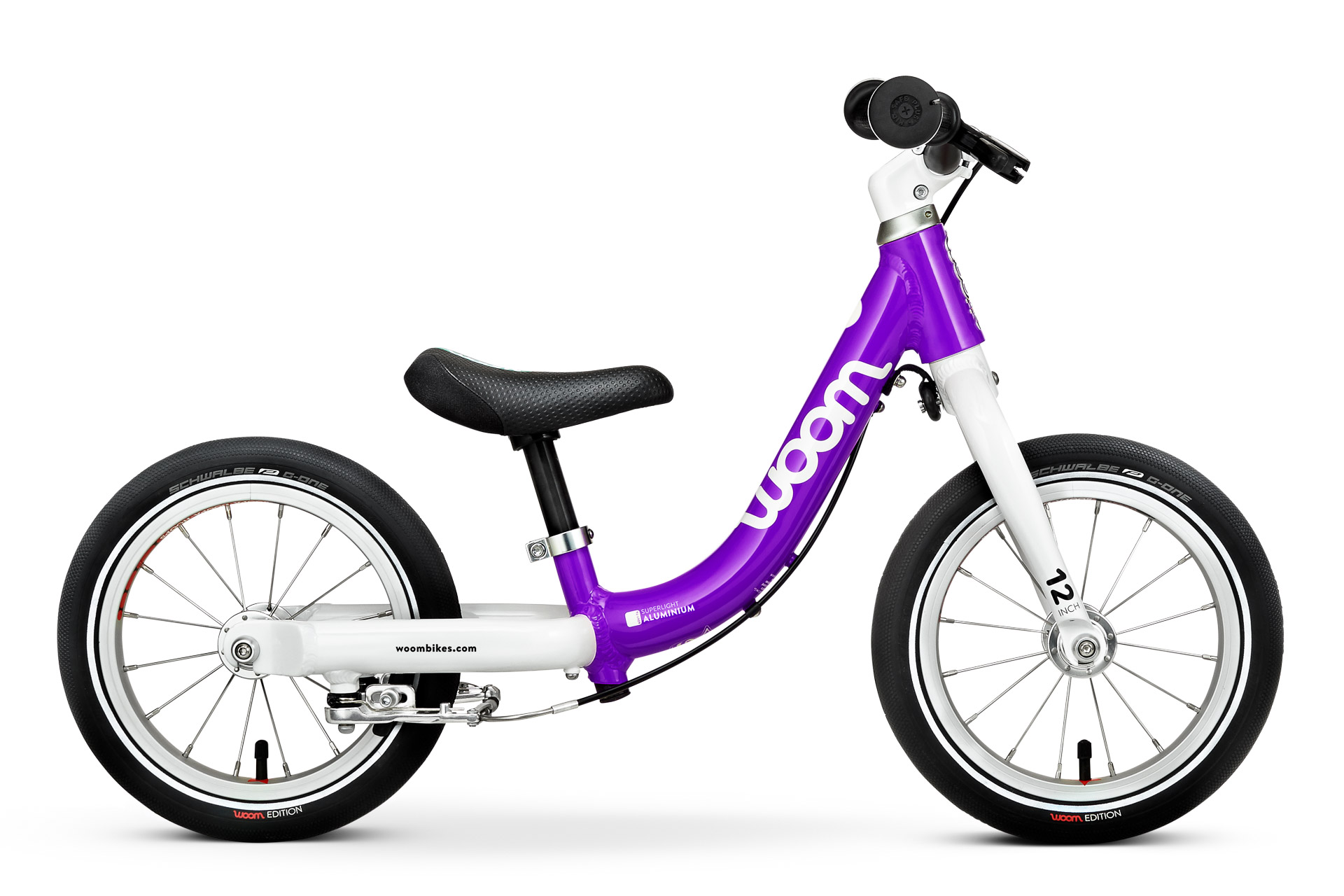 Bicicleta fara pedale pentru copii Woom 1 Classic Violet bicicleta