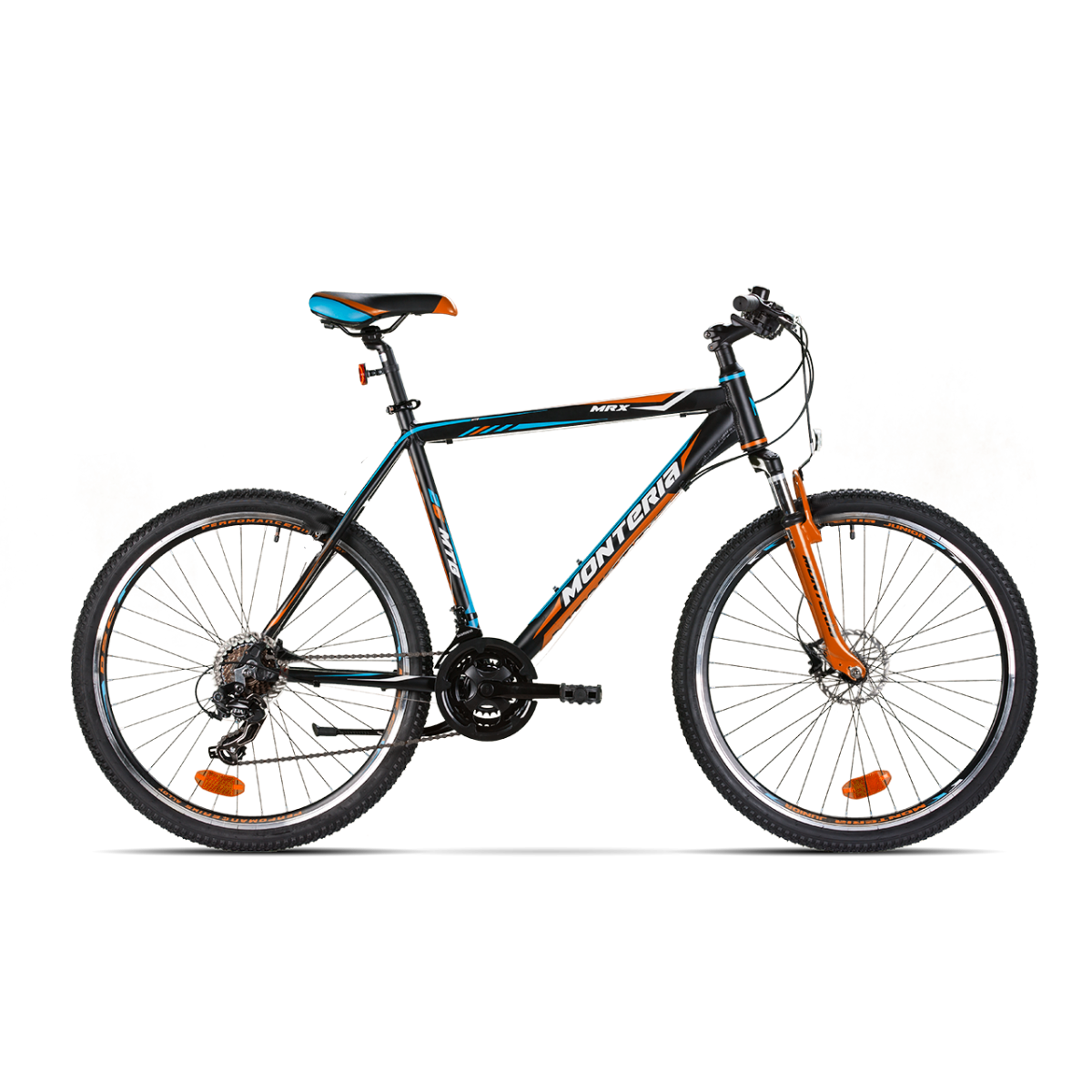 Excrete Universal patron Bicicleta de munte Romet Monteria MRX Negru/Portocaliu/Albastru