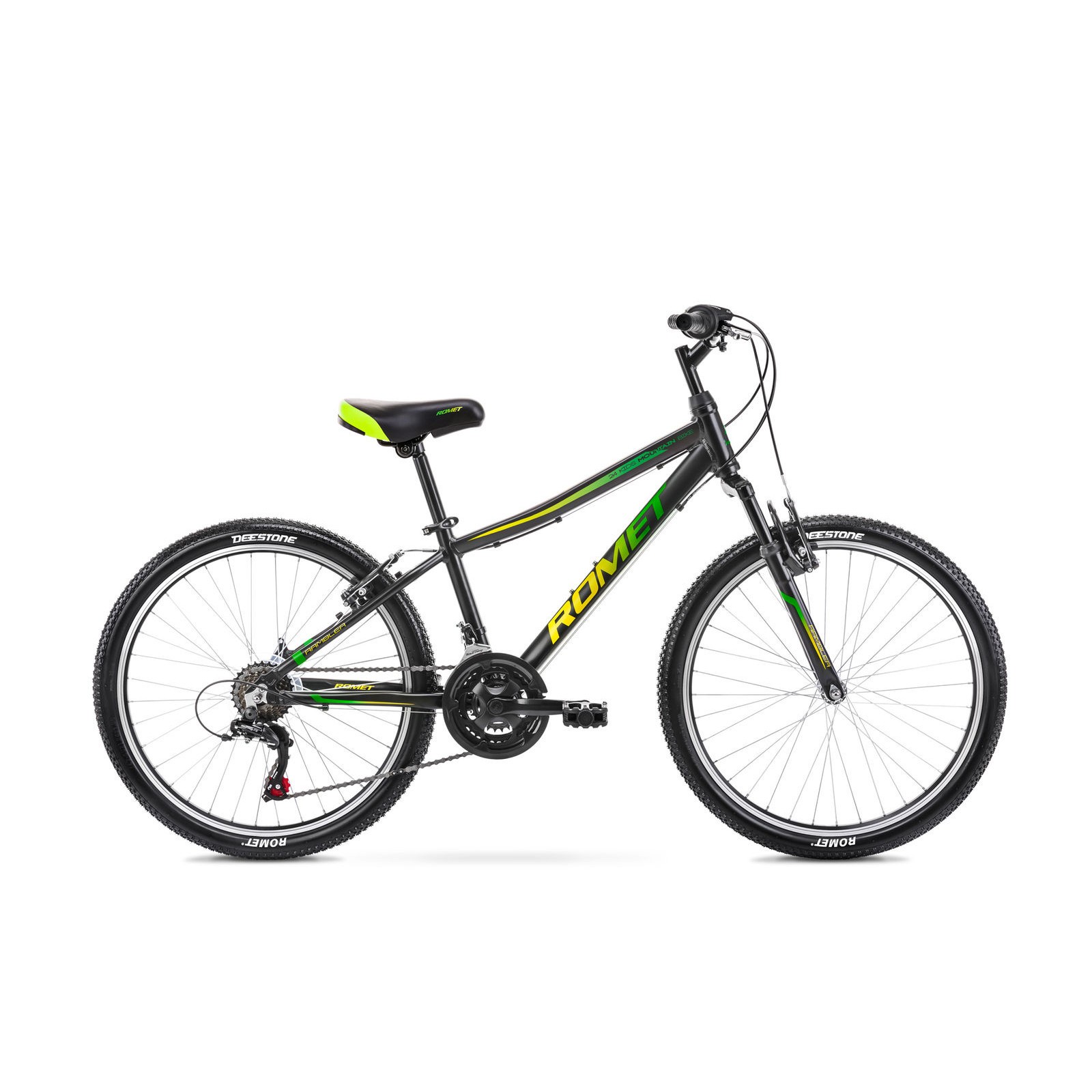 audition appease Enlighten Bicicleta pentru copii Romet Rambler 24 S/13 Negru/Verde 2021
