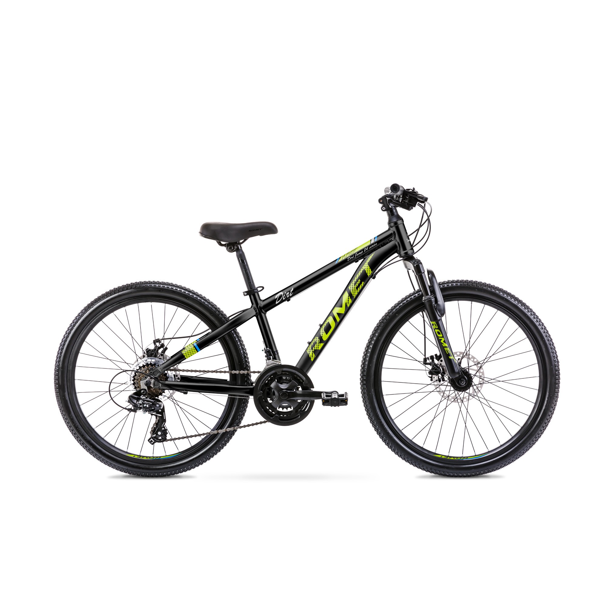 Digital Político Tipo delantero Bicicleta pentru copii Romet Rambler Dirt 24 marimea S/12 Negru/Lime 2022