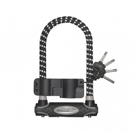 Antifurt Master Lock U-lock cu cheie reflectorizant 210x110x13mm Negru