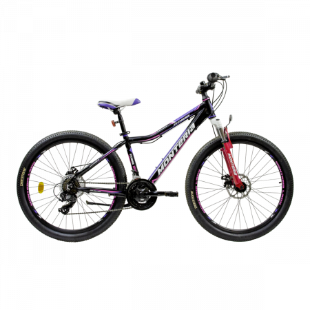 Bicicleta de munte Romet Monteria Fitness 26 Disc Negru/Roz