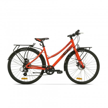 Bicicleta de oras pentru femei Pegas Hoinar 8S Portocaliu Neon