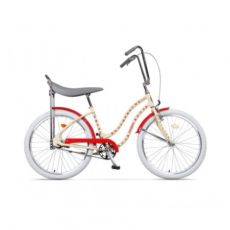 Bicicleta de oras pentru femei Pegas Strada 2 2S Crem Flori