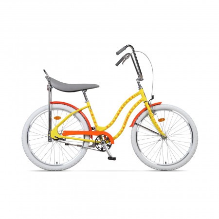 Bicicleta de oras pentru femei Pegas Strada 2 2S Galben Flori