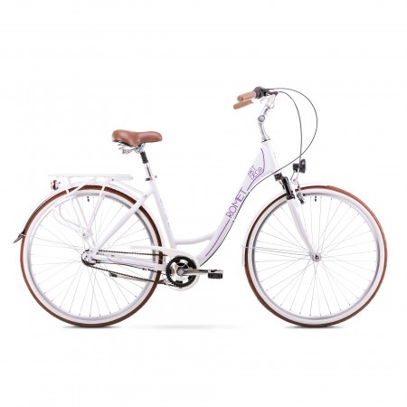 Bicicleta de oras pentru Femei Romet Art Deco 3 Alb/Violet 2019