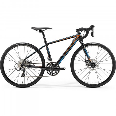 Bicicleta de sosea pentru copii Merida Mission J Road Negru(Albastru/Portocaliu) 39cm 2019