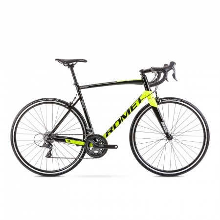 Bicicleta de sosea unisex Romet Huragan 2 Negru/Lime 2021