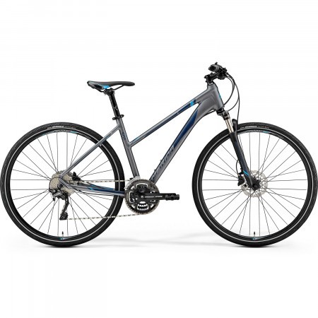 Bicicleta de trekking/oras pentru femei Merida Crossway 500 Lady Argintiu Mat (Albastru) 2019