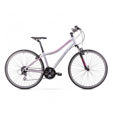 Bicicleta de trekking pentru Femei Romet Orkan 2 D Argintiu/Roz 2019