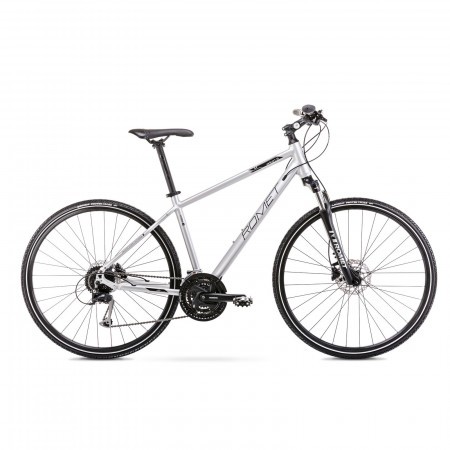 Bicicleta de trekking pentru barbati Romet Orkan 5 M Argintiu/Negru 2021