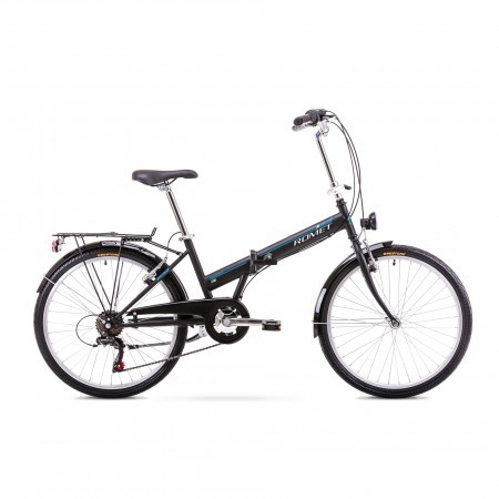 Bicicleta pliabila Unisex Romet Jubilat 1 Negru/Albastru 2019