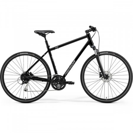 Bicicleta de trekking/oras pentru barbati Merida Crossway 100 Negru Lucios(Argintiu Mat) 2021