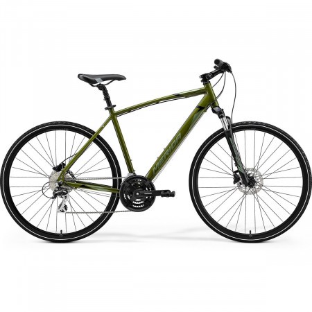 Bicicleta de trekking/oras pentru barbati Merida Crossway 20-D Verde Inchis(Verde Metalizat/Negru) 2021