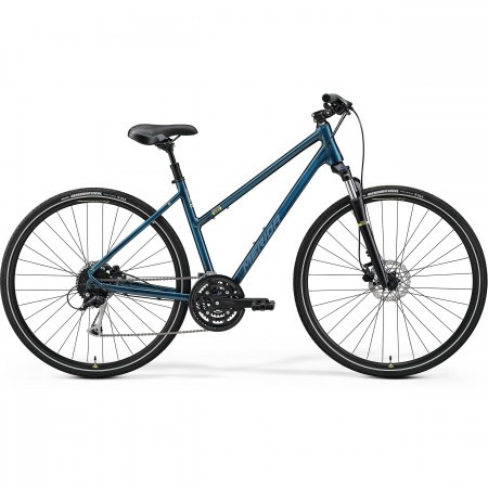 Bicicleta de trekking pentru femei Merida Crossway 100 Lady Albastru Turcoaz metalizat