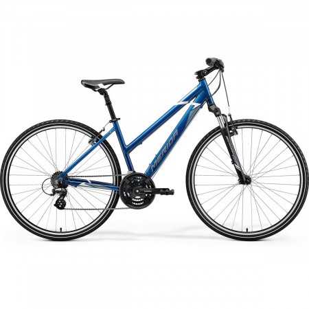 Bicicleta de trekking/oras pentru femei Merida Crossway 10-V Lady Albastru(Albastru Metalizat/Alb) 2021