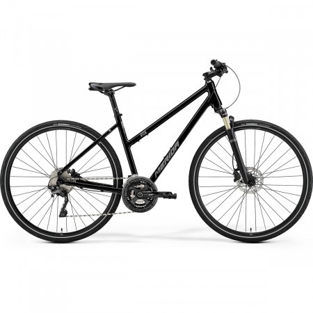 Bicicleta de trekking/oras pentru femei Merida Crossway Lady XT Edition Negru perlat/Argintiu mat 2021