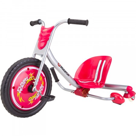 Tricicleta cu scantei pentru drifturi Razor Flash Rider 360 Argintiu/Rosu