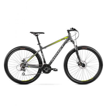 Bicicleta de munte pentru barbati Romet Rambler R9.1 Gri/Verde/Argintiu 2023
