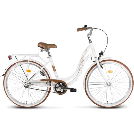 Bicicleta de oras pentru femei Romet Angel 1 26 L/19 Alb 2018