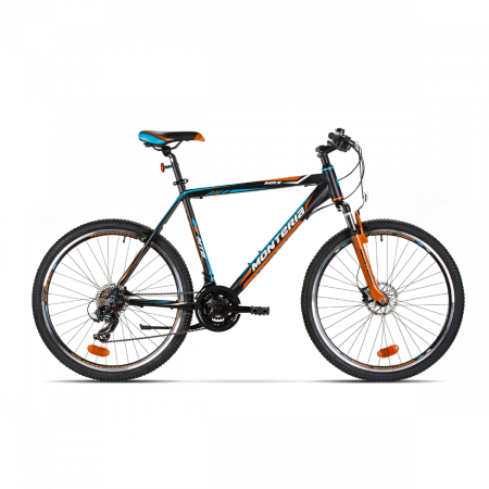 Bicicleta de munte Romet Monteria MRX Negru/Portocaliu/Albastru