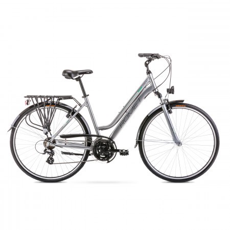 Bicicleta de trekking/oras pentru femei Gazela 1 Argintiu/Verde 2020