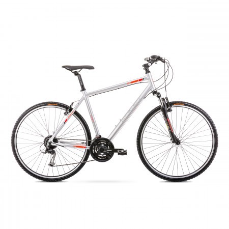Bicicleta de trekking pentru barbati Orkan 2 M Argintiu/Portocaliu 2020