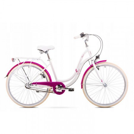 Bicicleta de oras pentru femei Romet Angel 26 3 Alb/Roz 2019