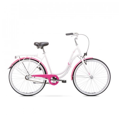 Bicicleta de oras pentru femei Romet Angel 26 Alb/Roz 2020