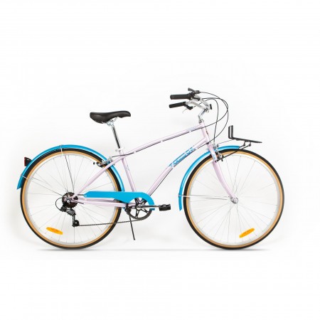 Bicicleta de oras pentru femei Pegas Popular 7 viteze Otel Roz Bujor