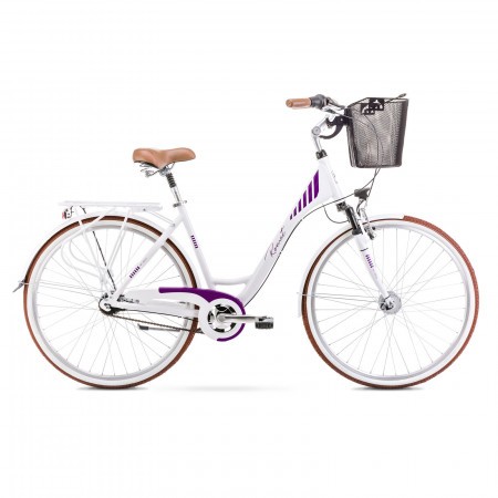 Bicicleta de oras pentru femei Romet Art Deco 7 Alb/Violet 2021
