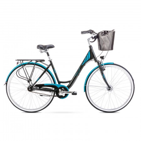 Bicicleta de oras pentru femei Romet Art Deco 7 Negru/Turcoaz 2021