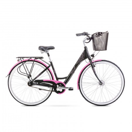 Bicicleta de oras pentru femei Romet Moderne 7 Negru/Roz 2021
