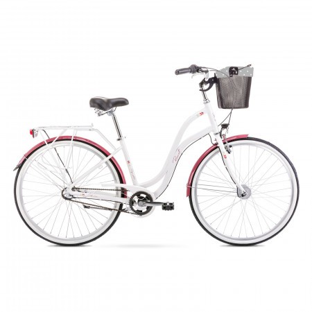 Bicicleta de oras pentru femei Romet Pop Art 28 Alb/Bordo 2021