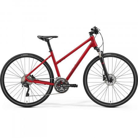 Bicicleta de Trekking/Oras Femei Merida Crossway 500 Lady Bordo/Rosu 22/23