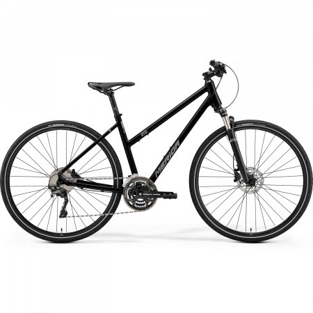 Bicicleta de Trekking/Oras Femei Merida Crossway 500 Lady Negru/Argintiu 22/23