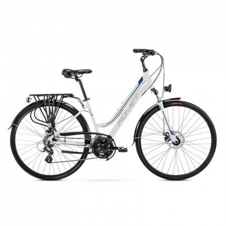 Bicicleta de trekking pentru femei Romet Gazela 2 Alb/Albastru 2021
