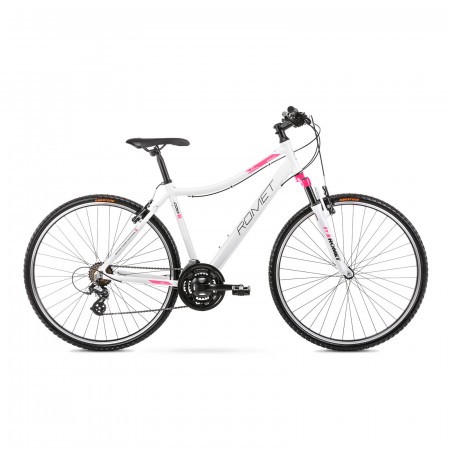 Bicicleta de trekking pentru femei Romet Orkan D Alb/Roz 2021