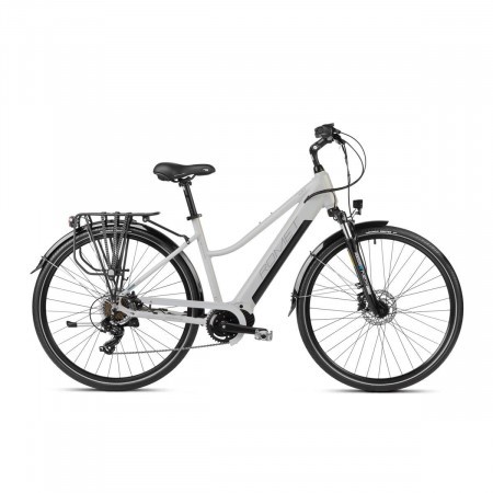 Bicicleta electrica de trekking/oras femei Romet Gazela 1 MM Argintiu/Grafit 2023