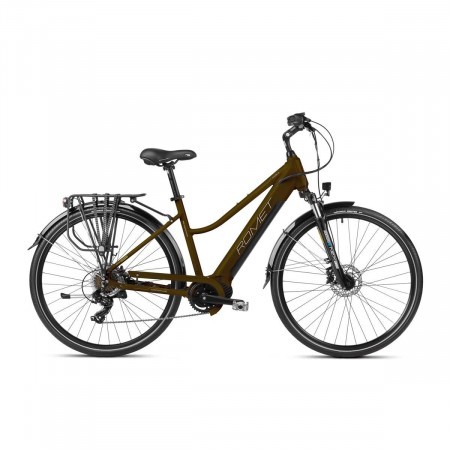 Bicicleta electrica de trekking/oras femei Romet Gazela 1 MM Maro/Grafit 2023