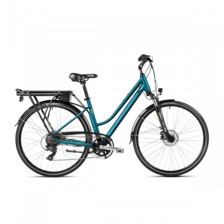 Bicicleta electrica de trekking/oras femei Romet Gazela 1 RM Albastru/Argintiu 2023
