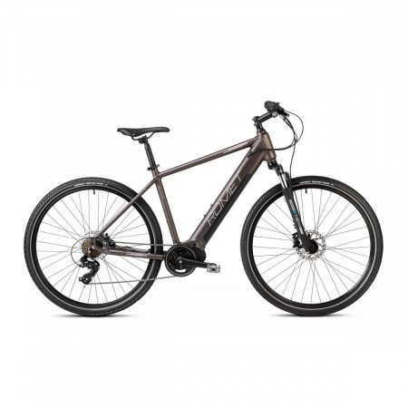 Bicicleta electrica de trekking barbati Romet Orkan 1 M MM Maro Inchis/Gri 2023