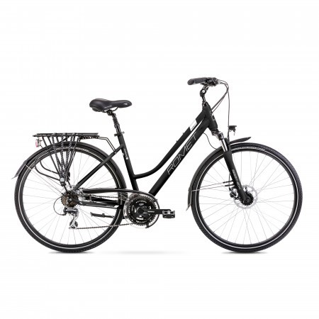 Bicicleta de Trekking/Oras pentru femei Romet Gazela 4 Negru/Alb 2022