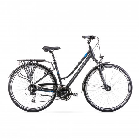 Bicicleta de Trekking/Oras pentru femei Romet Gazela 5 Negru/Albastru 2023