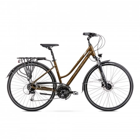Bicicleta de Trekking/Oras pentru femei Romet Gazela 6 Maro/Sampanie 2022