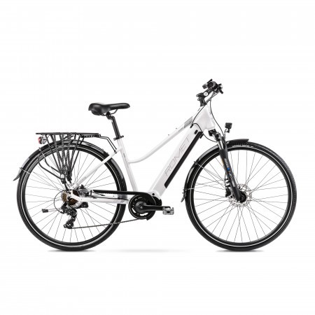 Bicicleta Electrica pentru femei Romet Gazela MM 1 440Wh Alb/Grafit 2022