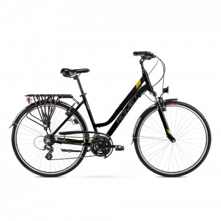 Bicicleta de Trekking/Oras pentru femei Romet Gazela Negru/Galben 2022